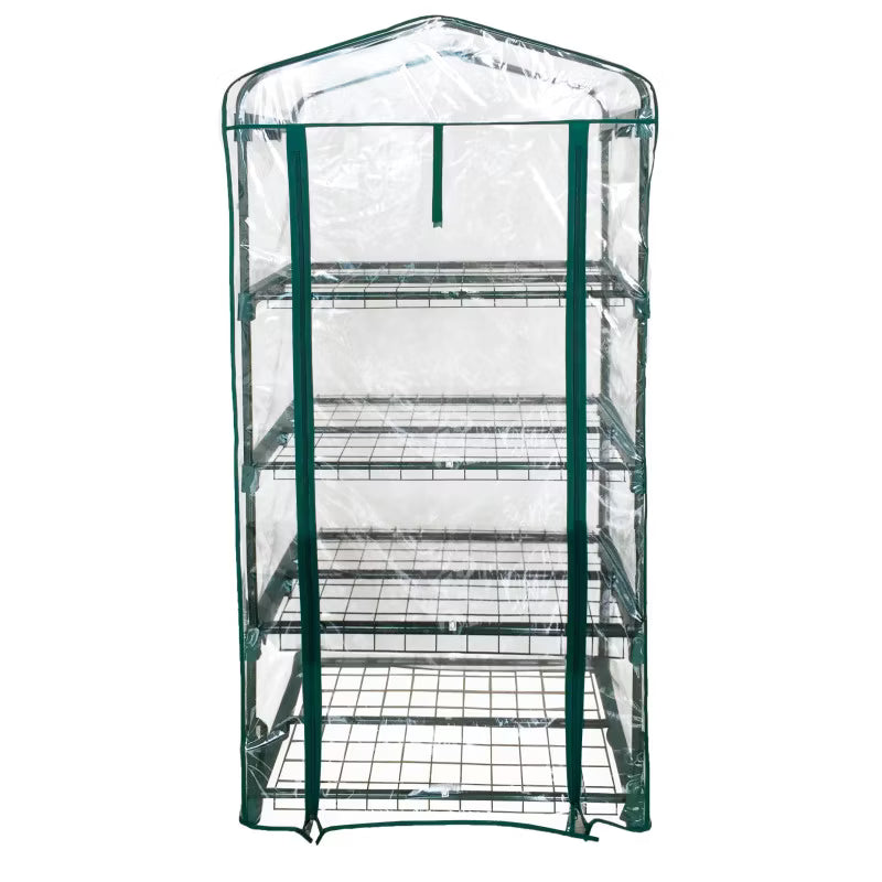 Minidrivhus 69x49x160 cm Transparent med Hylder