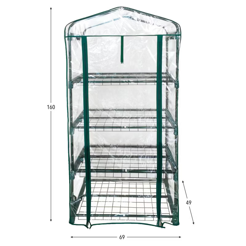 Minidrivhus 69x49x160 cm Transparent med Hylder