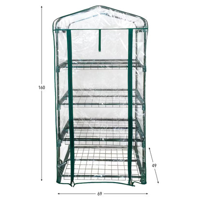 Minidrivhus 69x49x160 cm Transparent med Hylder