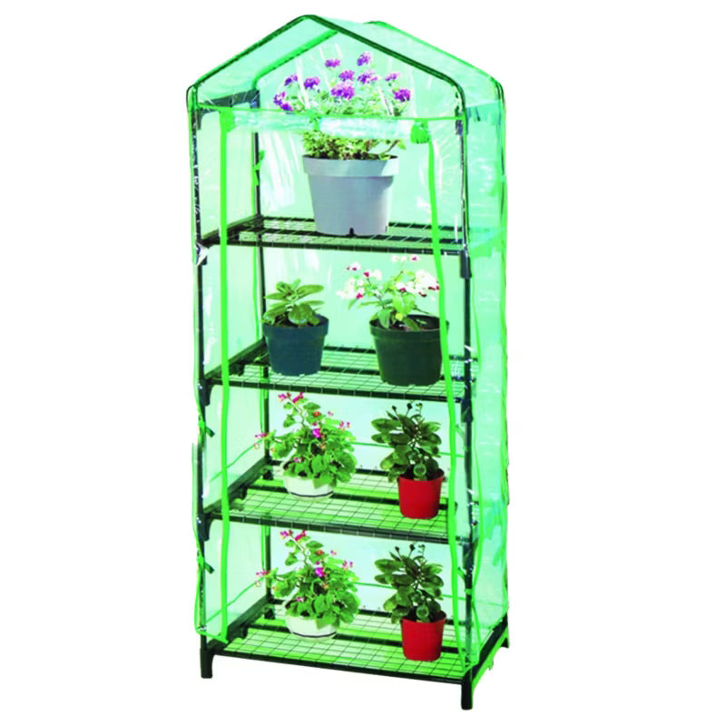 Minidrivhus 69x49x160 cm Transparent med Hylder