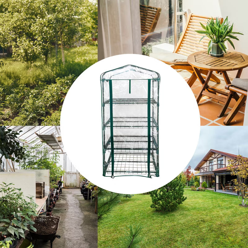 Minidrivhus 69x49x160 cm Transparent med Hylder