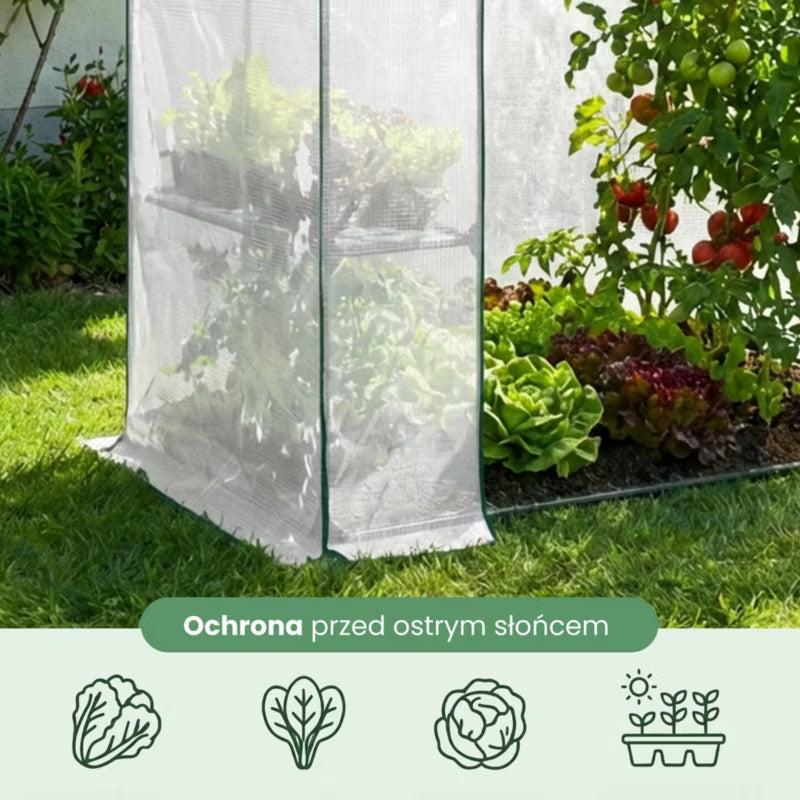 Minidrivhus med Hylder 143x73x195 cm Hvid