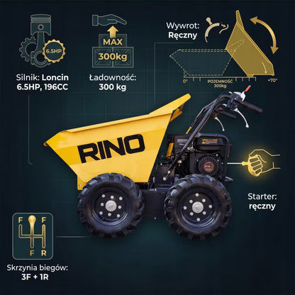 Minidumper med Hjul 300 kg Orange XKCART-300P