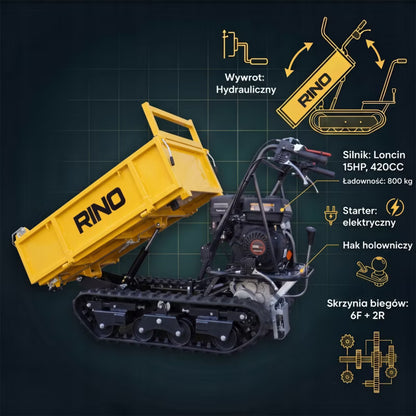 Minidumper på Bælter Hydraulisk 800 kg XGCART-800P Orange