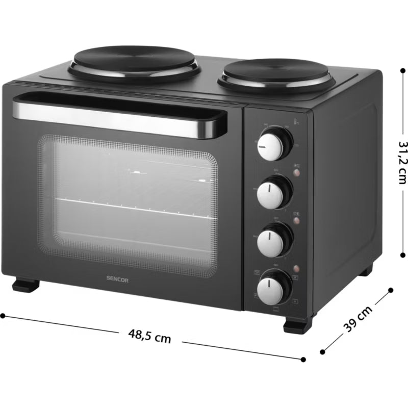 Miniovn SEO 2800BK 28 Liter Sort med Kogeplader