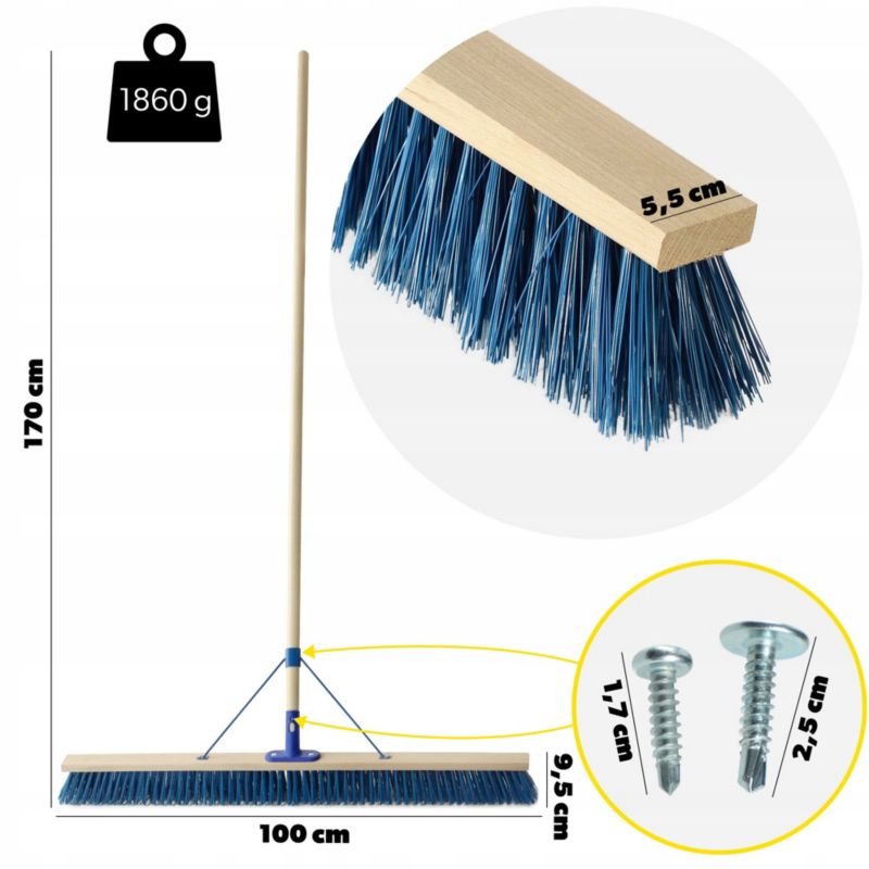 KADAX universel kostesæt med 100 cm kosteskaft