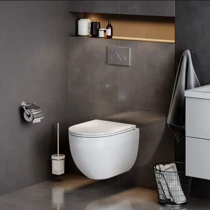 Væghængt Toilet Carlo Mini Tornado Pro Uden Kravel Hvid 37x36,5x37 cm