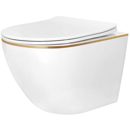 Væghængt Toilet Misa Carlo Mini Tornado Nfq Guld Kant 35,5x35x35 cm