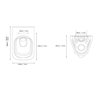 Teesta væghængt rimless toilet med soft-close sæde i hvid