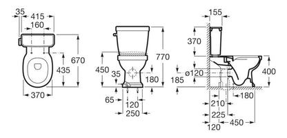 Toiletkumme Roca Carmen Rimless Hvid Universal Udgang 8433290686098