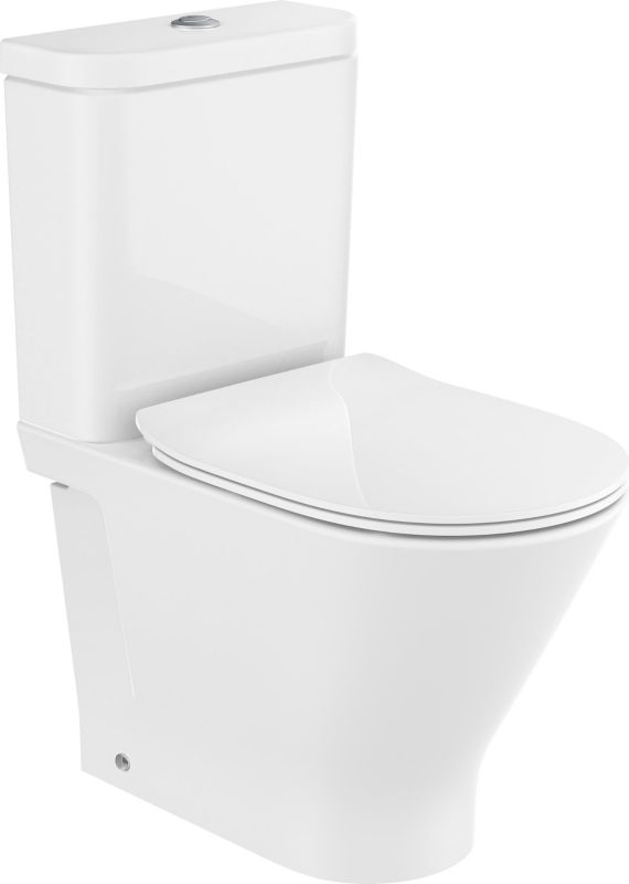 Toiletkumme Rund Rimless Hvid 36,5x40 cm Universaludløb