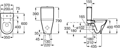 Toiletkumme Rund Rimless Hvid 36,5x40 cm Universaludløb