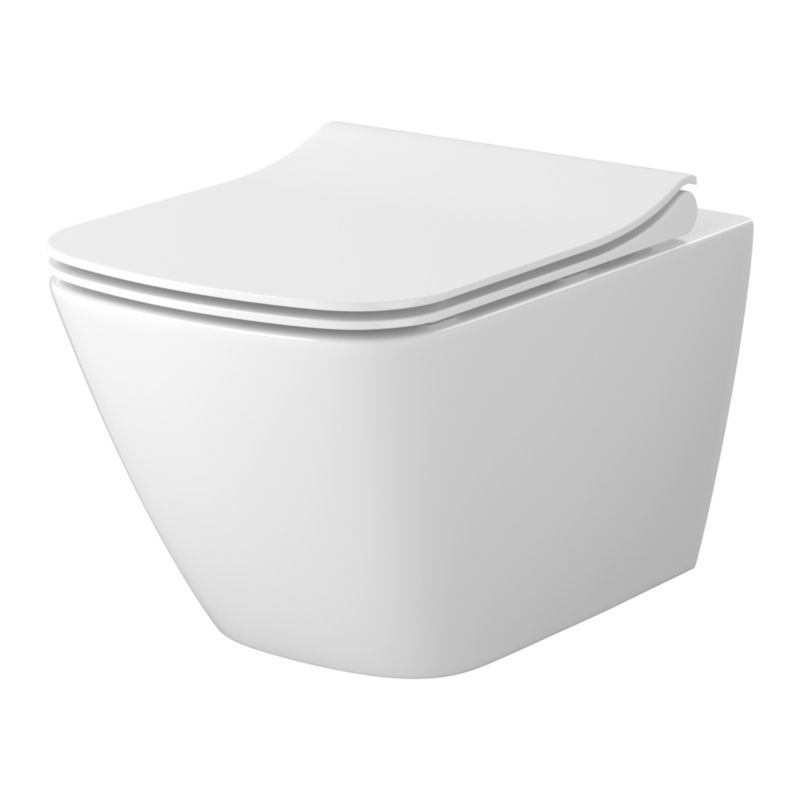 Væghængt Toilet City Pro Square Vortex Hvid 35,5x35,5x52 cm