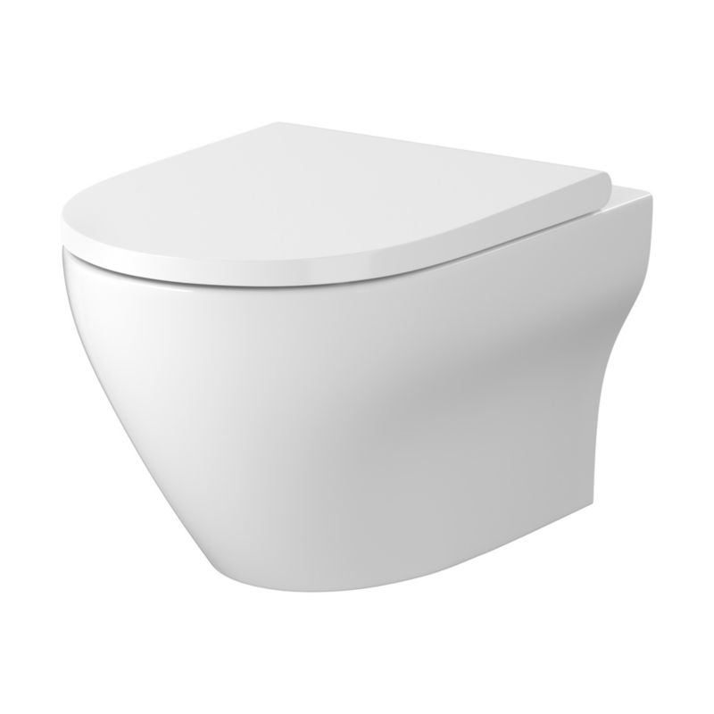 Væghængt Toilet Larga Oval Vortex Uden Bræt Hvid 53 cm | 5901771136170
