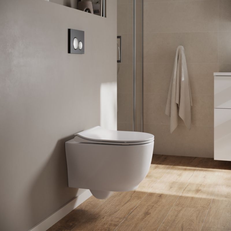 Væghængt Toilet Luna Uden Bræt Hvid Blank 49,5 cm 5901771133896
