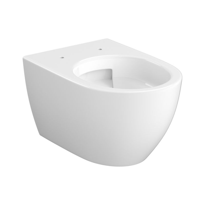 Væghængt Toilet Oval Vortex Hvid med Lydsvag Sæde 35,5x52,5 cm