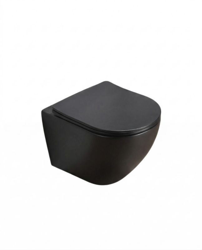 Væghængt Toilet Corciano Clarity Mat Sort 49 cm B2342MB