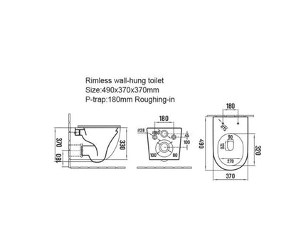 Væghængt Toilet Corciano Nexa Base Hvid Højglans 49x37 cm