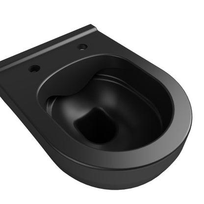 GoodHome Cavally væghængt rimless toilet med 3/6 l skyl og softclose sæde i sort