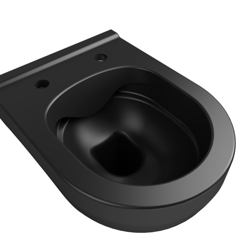 Væghængt Toilet Cavally Rundt Sort 54,5x36,5x36 cm