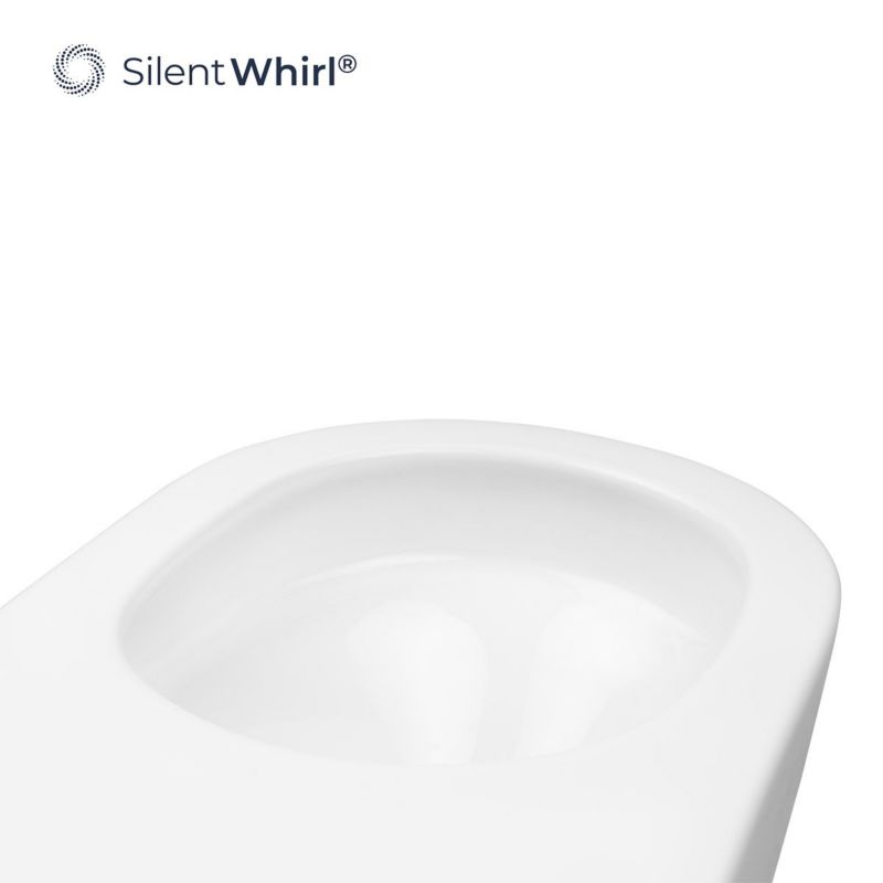 Væghængt Toiletkumme Hamnes SilentWhirl Uden Kravetavle SmartClean Hvid 49 cm
