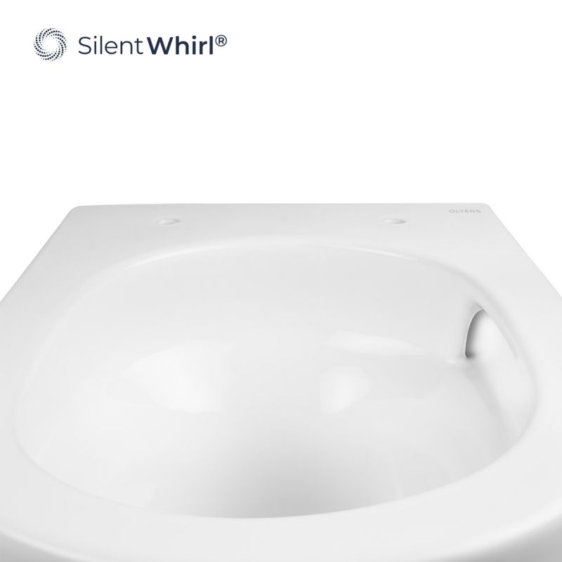 Væghængt Toiletkumme Hamnes SilentWhirl Uden Kravetavle SmartClean Hvid 49 cm