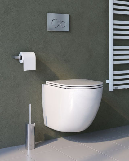 Væghængt Toiletkumme Hamnes SilentWhirl Uden Kravetavle SmartClean Hvid 49 cm