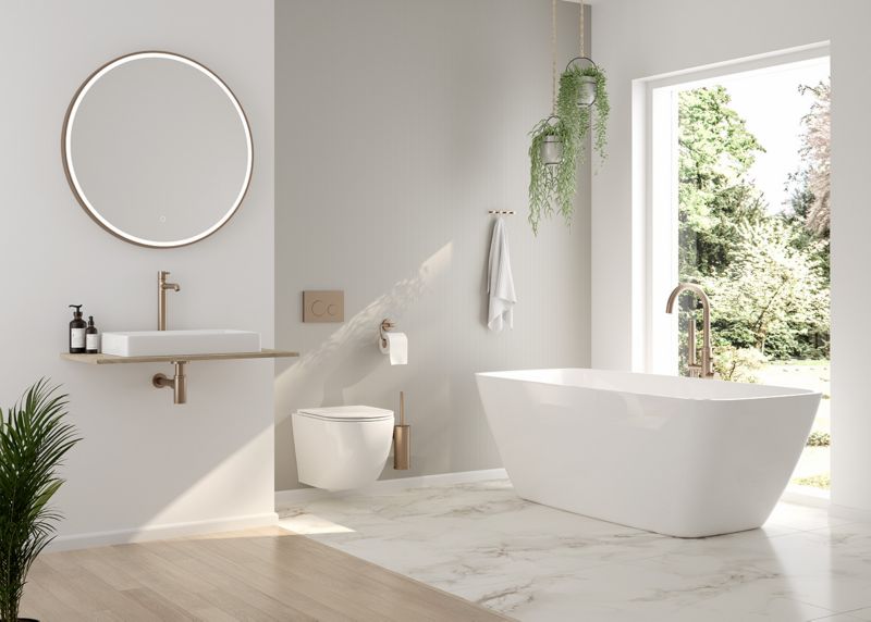 Væghængt Toiletkumme Hamnes SilentWhirl Uden Kravetavle SmartClean Hvid 49 cm