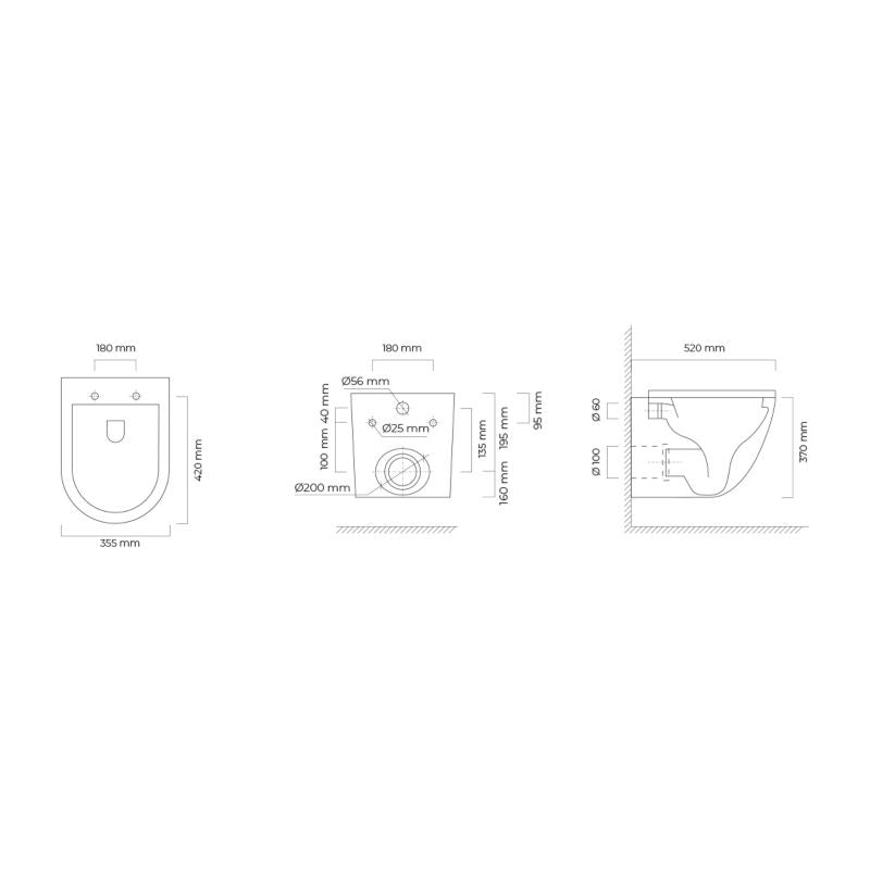 Væghængt Toilet Hamnes SilentWhirl Uden Bræt, SmartClean, Hvid, 52x35,5x37 cm | 5903003012689