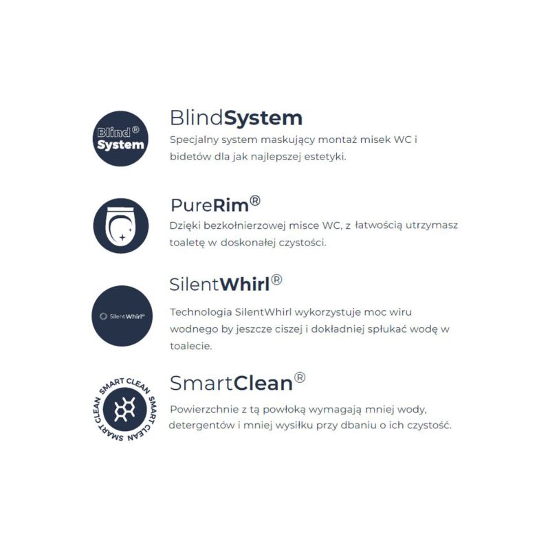 Væghængt Toilet Hamnes SilentWhirl Uden Bræt, SmartClean, Hvid, 52x35,5x37 cm | 5903003012689