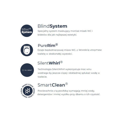 Væghængt Toilet Hamnes SilentWhirl Uden Bræt, SmartClean, Hvid, 52x35,5x37 cm | 5903003012689