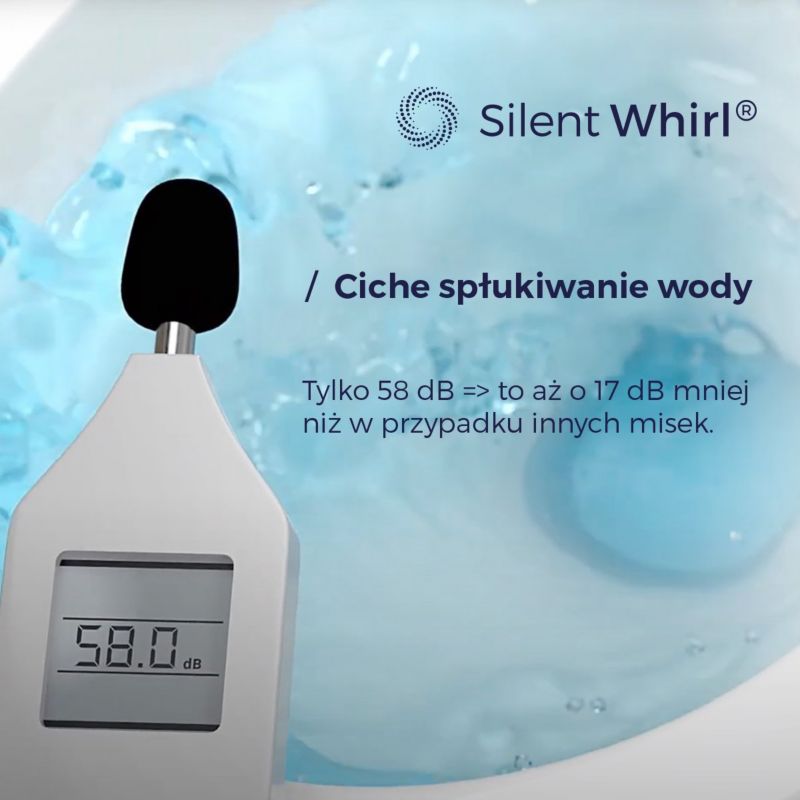 Væghængt Toilet Hamnes SilentWhirl Uden Bræt, SmartClean, Hvid, 52x35,5x37 cm | 5903003012689