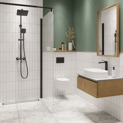 Væghængt Toilet Magic Riflet Hvid med QFS Støjsvag Skyl og Låg 49,5x36,5x36,5 cm