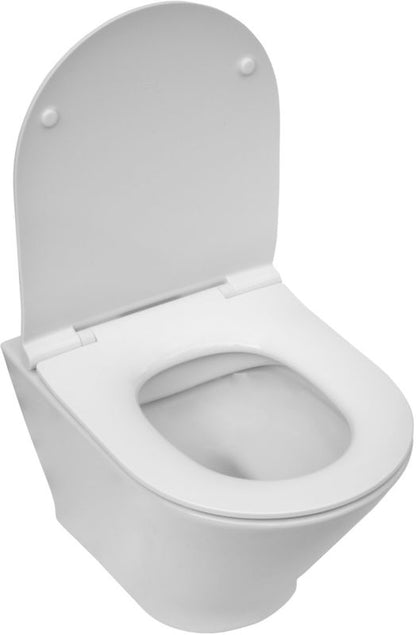Væghængt Toilet Rundt Rimless Hvid 35,5x48 cm