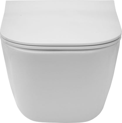 Miska WC Wisząca Bezkołnierzowa Prostokątna Biała 347x480x350 mm