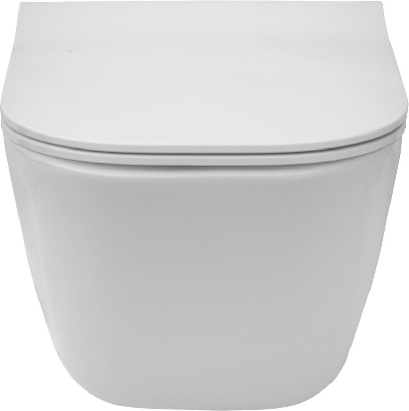 Miska WC Wisząca Bezkołnierzowa Prostokątna Biała 347x480x350 mm