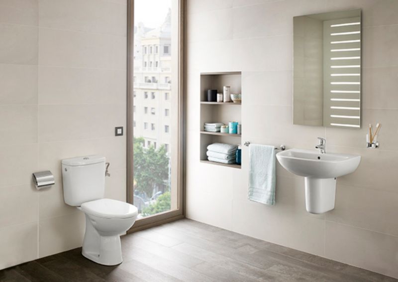 Gulvstående Toilet Roca Adele Hvid Uden Bræt Lodret Afløb 8433290570748