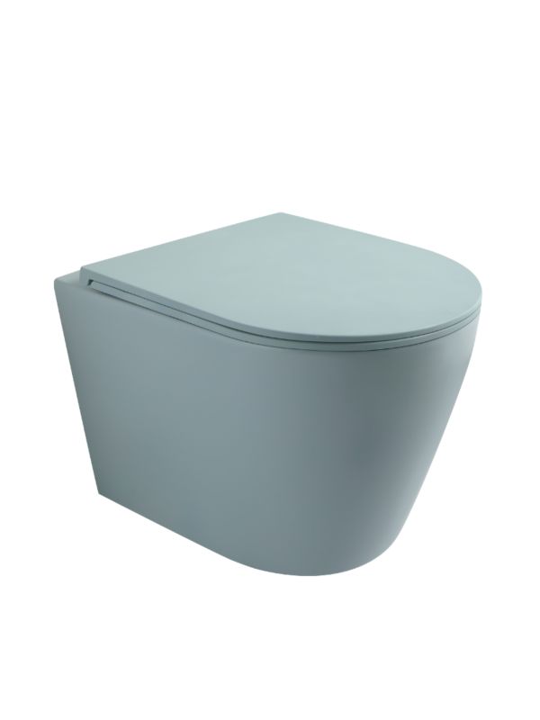 Væghængt Toilet Amaro Sage Mist Mat med VORTEX Skyl 48x36x36 cm