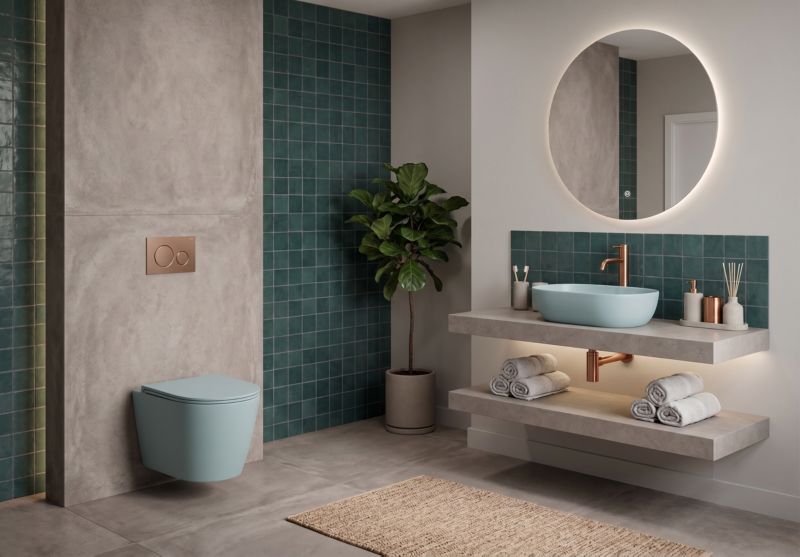 Væghængt Toilet Amaro Sage Mist Mat med VORTEX Skyl 48x36x36 cm