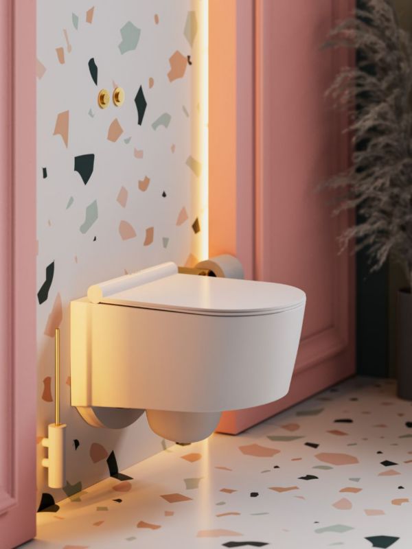 Væghængt Toilet Corona Hvid Højglans 50x35,5x34,5 cm TR2197