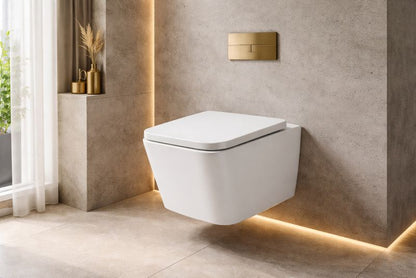 Væghængt Toilet Gravis Hvid Højglans med Vortex Skyl 50,5x35x34,5 cm