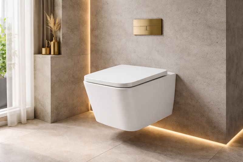 Væghængt Toilet Gravis Hvid Højglans med Vortex Skyl 50,5x35x34,5 cm
