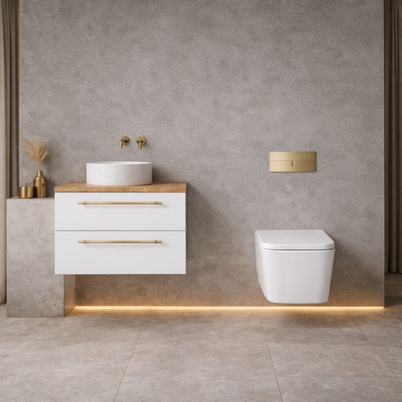 Væghængt Toilet Gravis Hvid Højglans med Vortex Skyl 50,5x35x34,5 cm