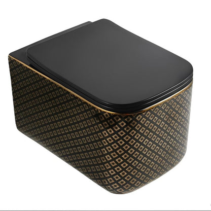 Væghængt Toilet Corciano Nexa 3 Midnight Gold Edition 51x34x35 cm Sort/Guld