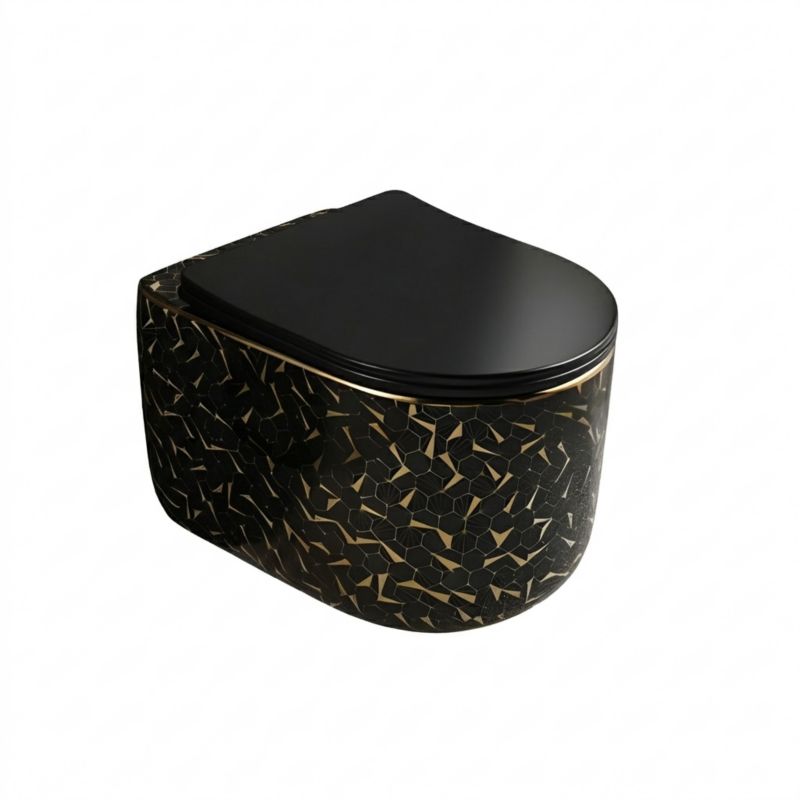 Miska WC Wisząca Nexa Midnight Gold Czarno-Złota Mozaika 52x37x30 cm