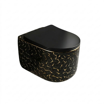 Miska WC Wisząca Nexa Midnight Gold Czarno-Złota Mozaika 52x37x30 cm
