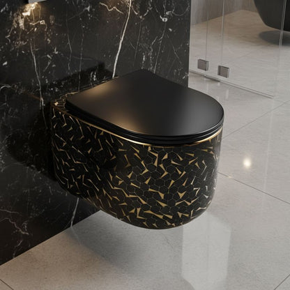 Miska WC Wisząca Nexa Midnight Gold Czarno-Złota Mozaika 52x37x30 cm
