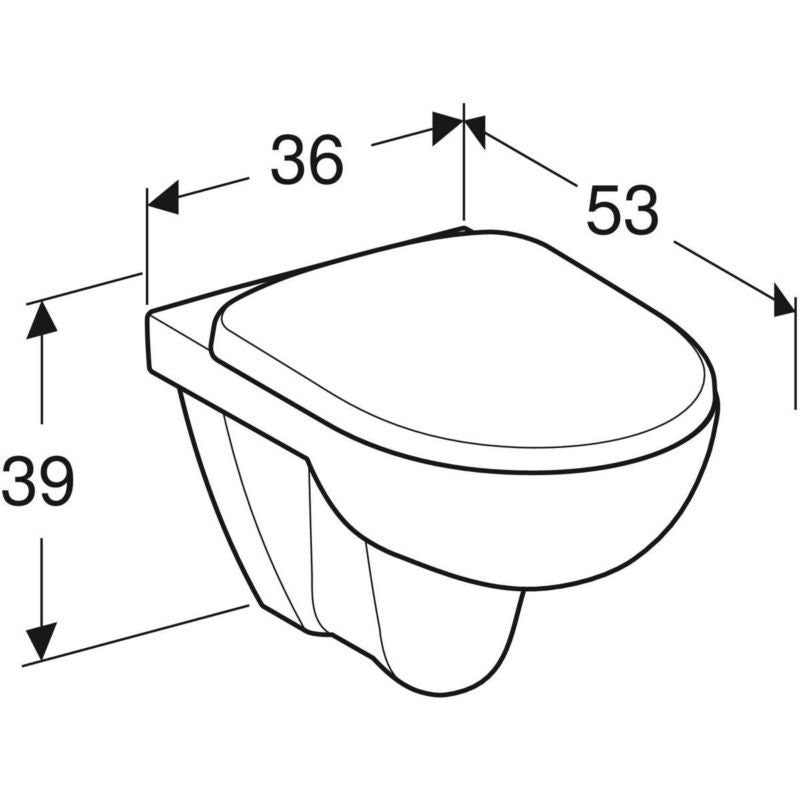Væghængt Toilet Selnova Rimfree med Langsomt Lukkende Duroplast Sæde Hvid