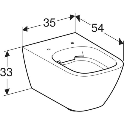 Væghængt Toiletkumme Smyle Rimfree Hvid 54x35x33 cm