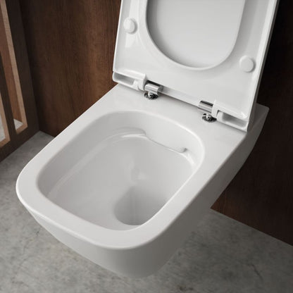 Væghængt Toiletkumme Smyle Rimfree Hvid 54x35x33 cm